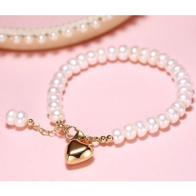 Tijdloze zoetwater parel kralen armband voor slanke arm