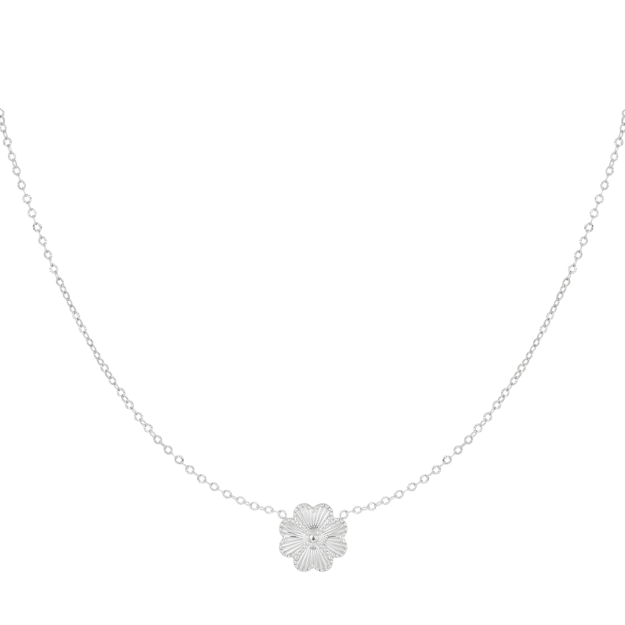Ketting | Bloem zilver
