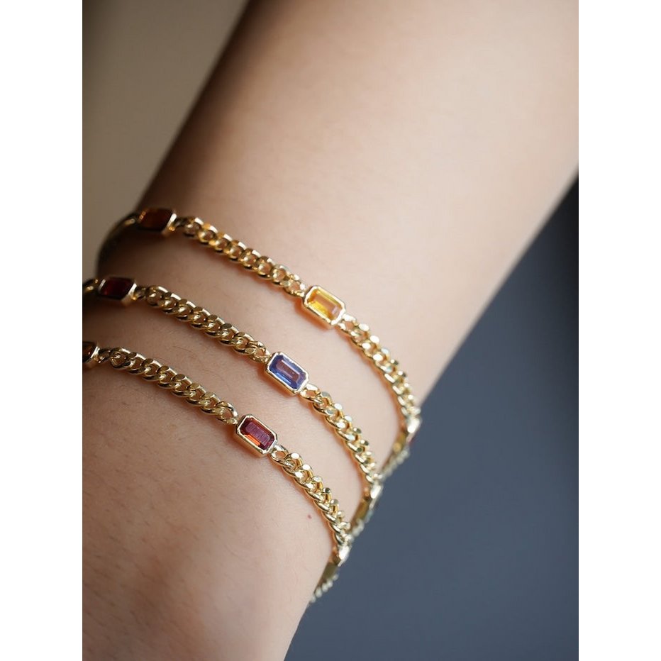 Gouden Vermeil Cubaanse kettingarmbanden met regenboogstenen