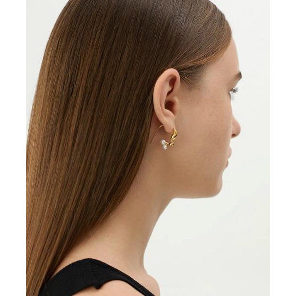 Asymmetrische vloeiende lijn pareloorbellen