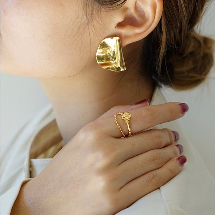 Modern vintage folded earrings