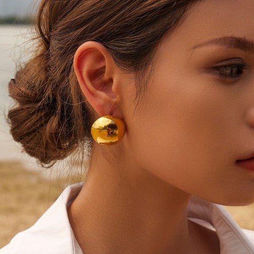 Chique moderne vintage halve bol grote oorbellen