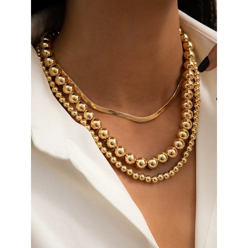 Minimalistische dikke look kralen ketting