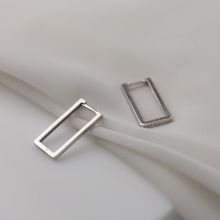 Square minimalist square hoop earrings
