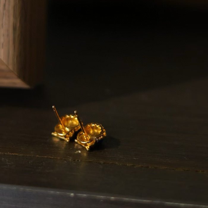 Lapis Lazuli Owl Stud Earrings