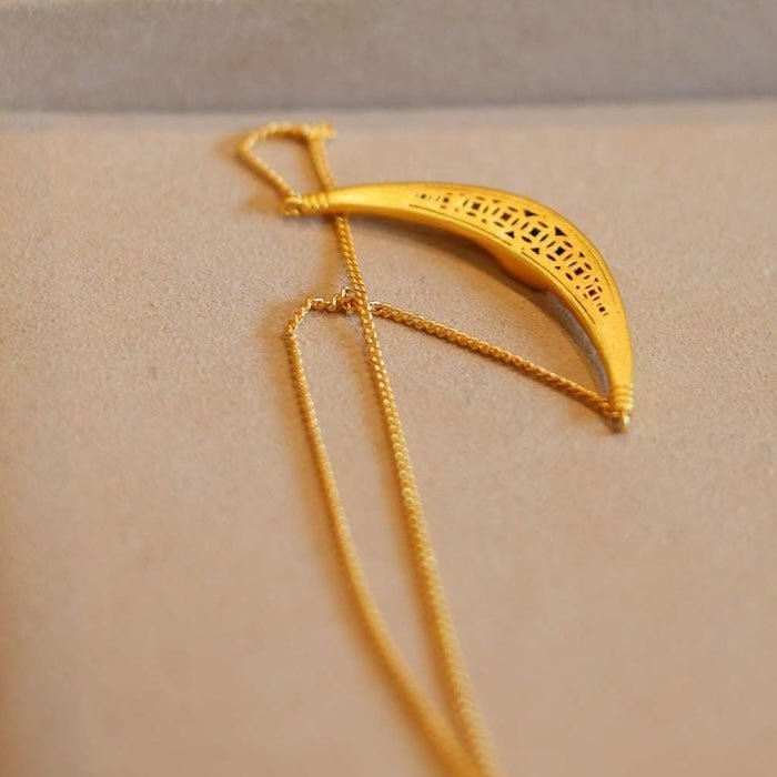 Egyptian style black spinel necklace