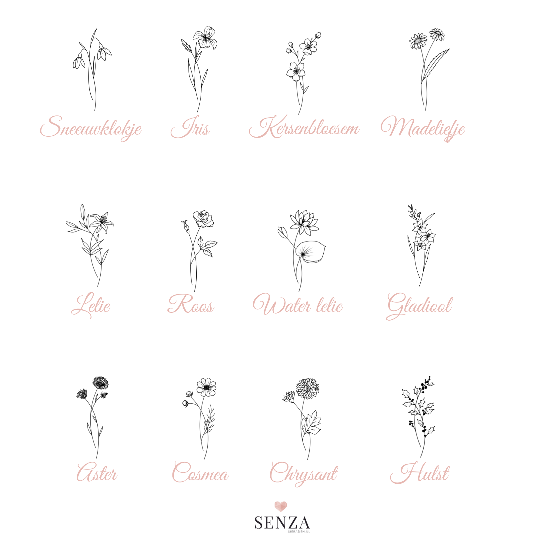 Ketting met geboortebloem | Juni