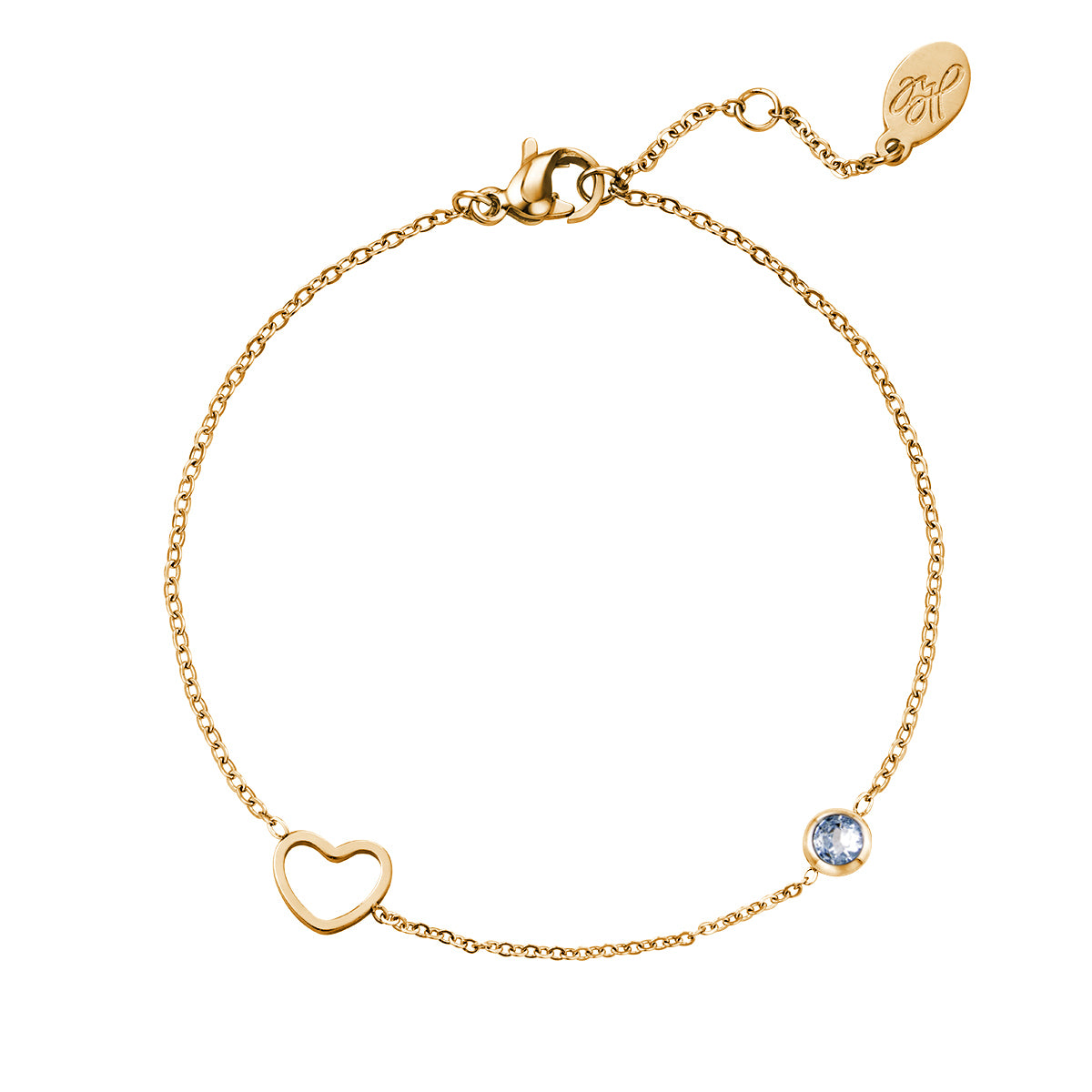 Armband | Geboortesteen Maart Goud/Zilver