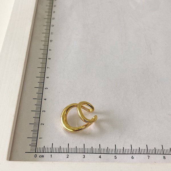 Double line gold and silver ear cuff