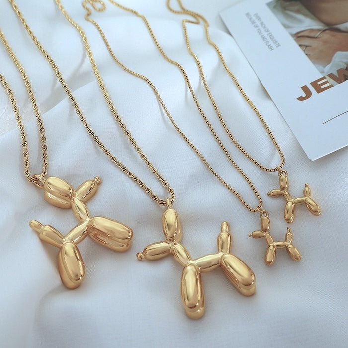Cute balloon dog pendant necklace
