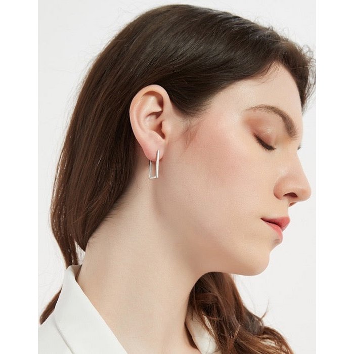 Square minimalist square hoop earrings