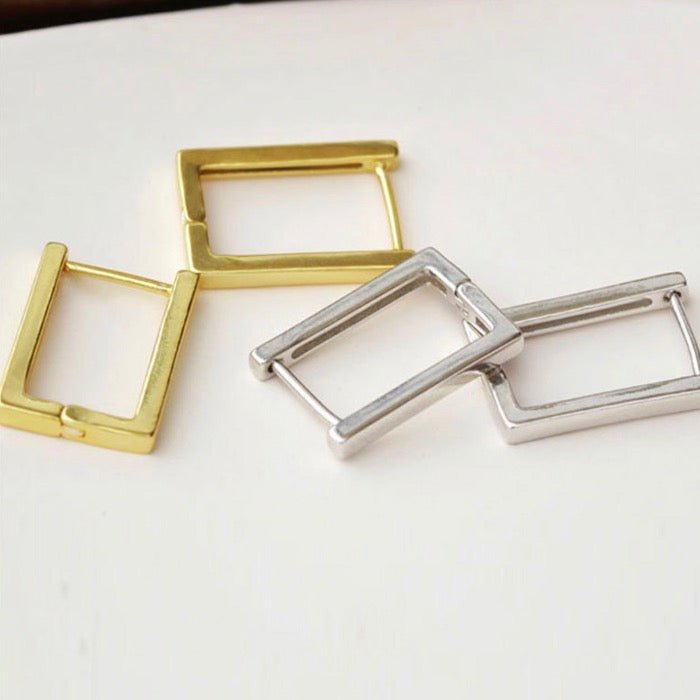 Square minimalist square hoop earrings