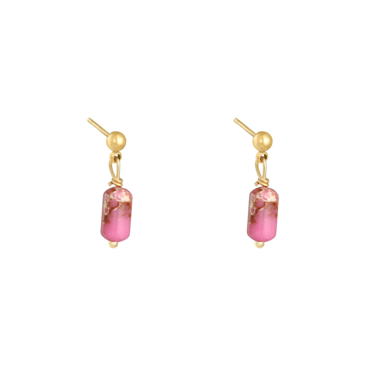 Oorbellen | Natuursteentjes roze