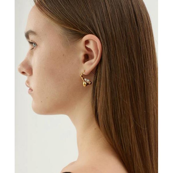 Asymmetrische vloeiende lijn pareloorbellen