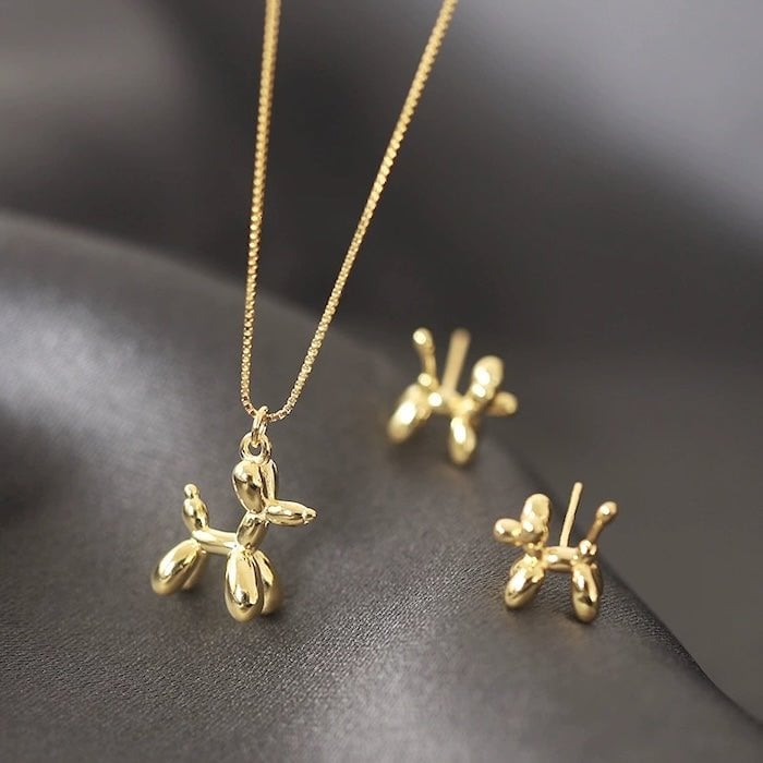 Cute balloon dog pendant necklace