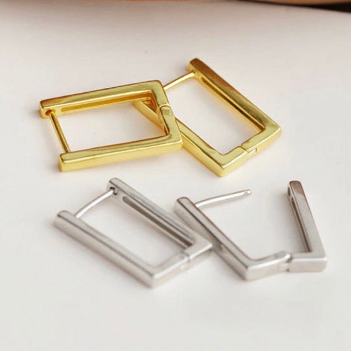 Square minimalist square hoop earrings