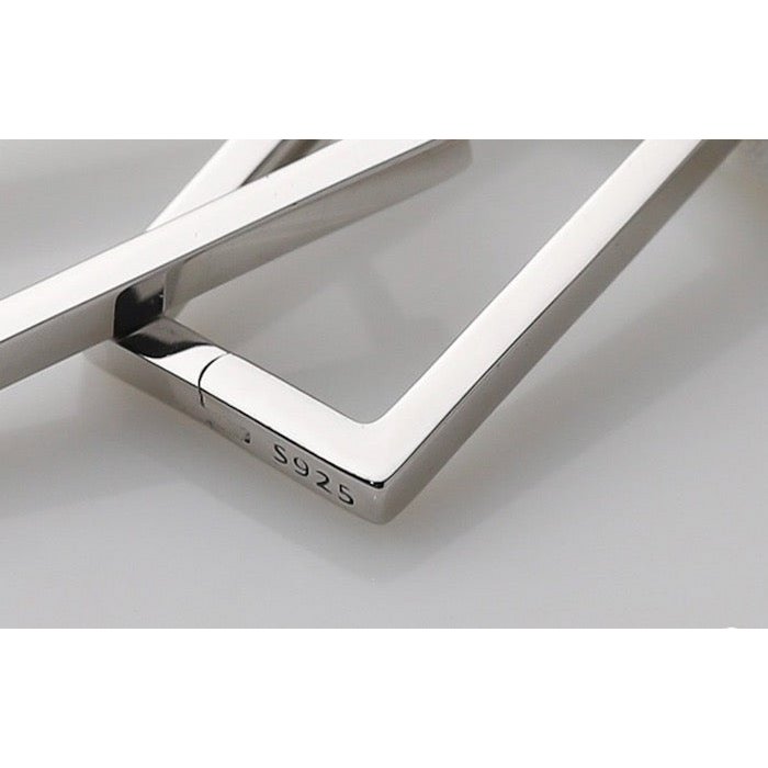 Square minimalist square hoop earrings