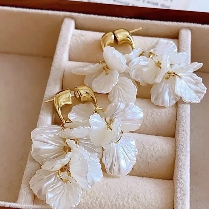 Elegant white mermaid tail earrings