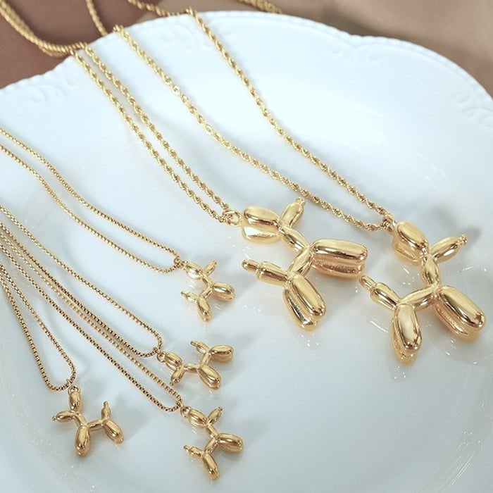 Cute balloon dog pendant necklace
