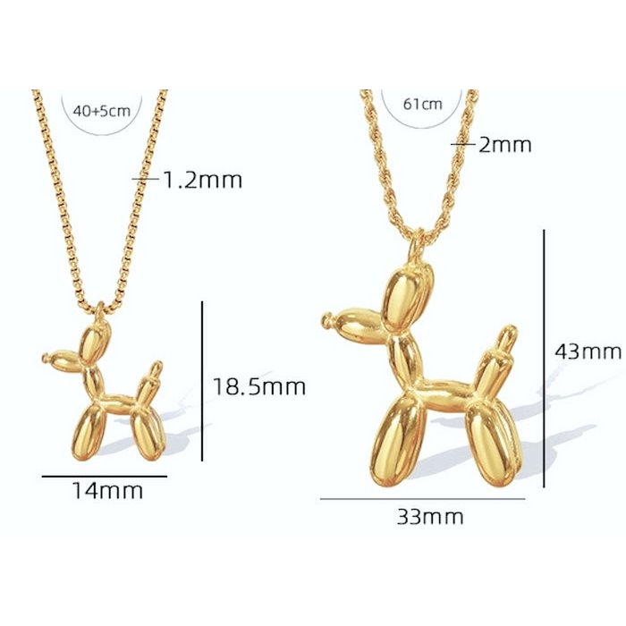 Cute balloon dog pendant necklace