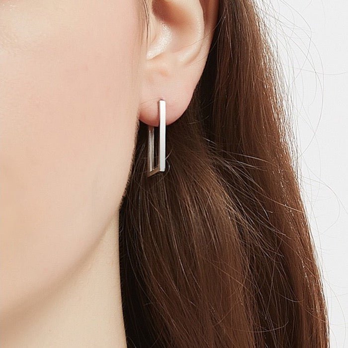 Square minimalist square hoop earrings