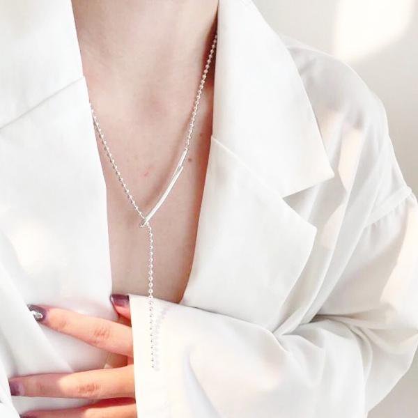 Minimalistische Longline Ball Chain ketting