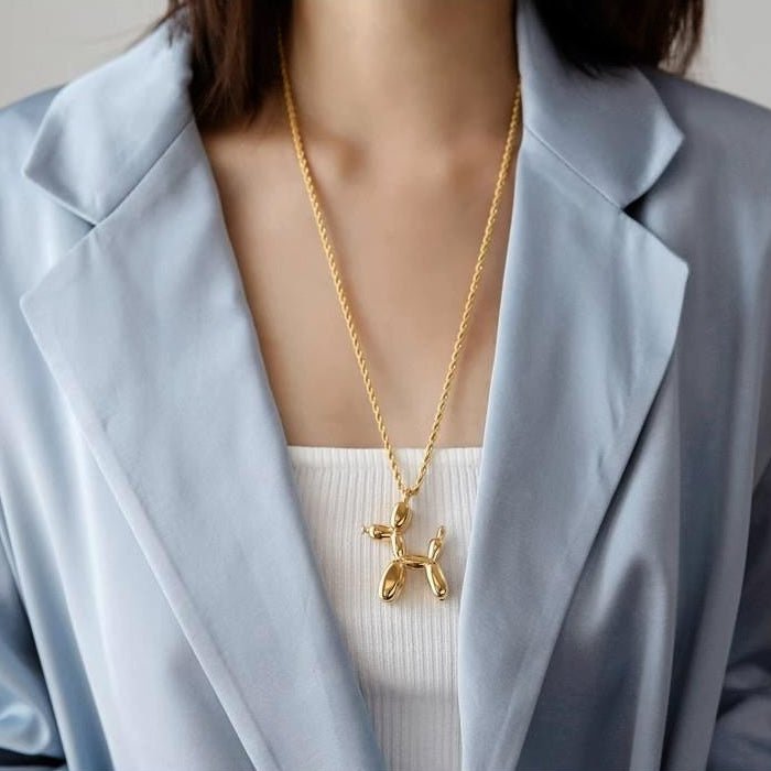 Cute balloon dog pendant necklace