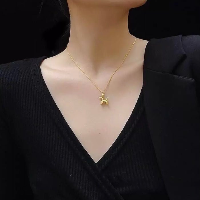Cute balloon dog pendant necklace