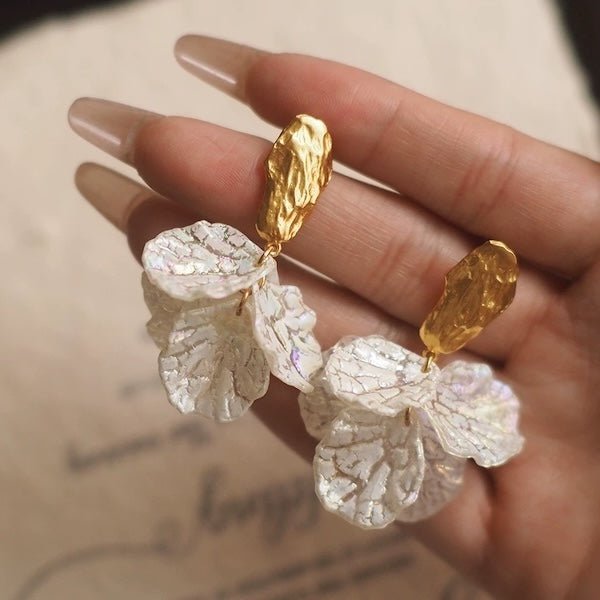 Elegant white mermaid tail earrings