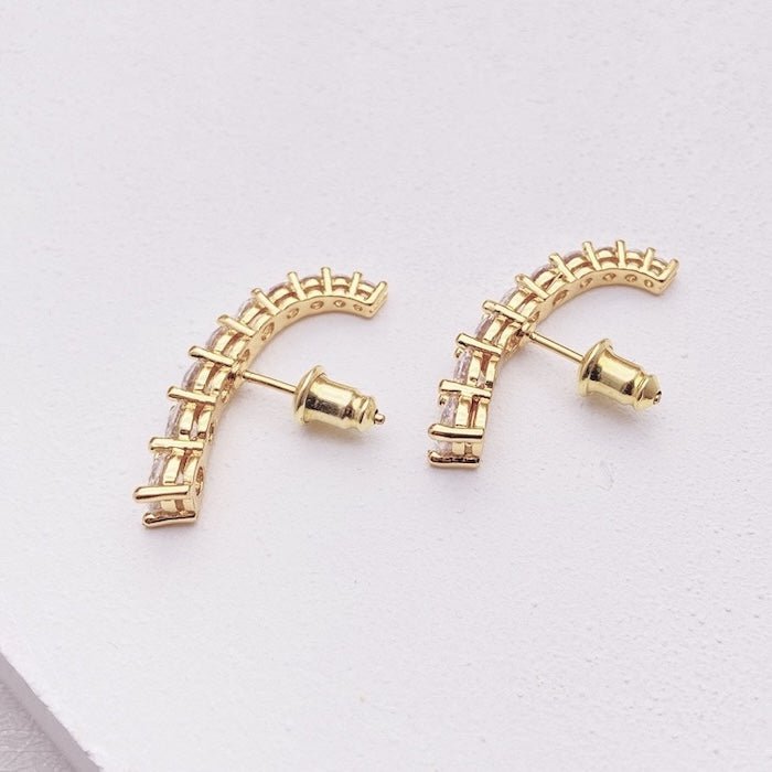 Elegante sprankelende lijn oorbellen