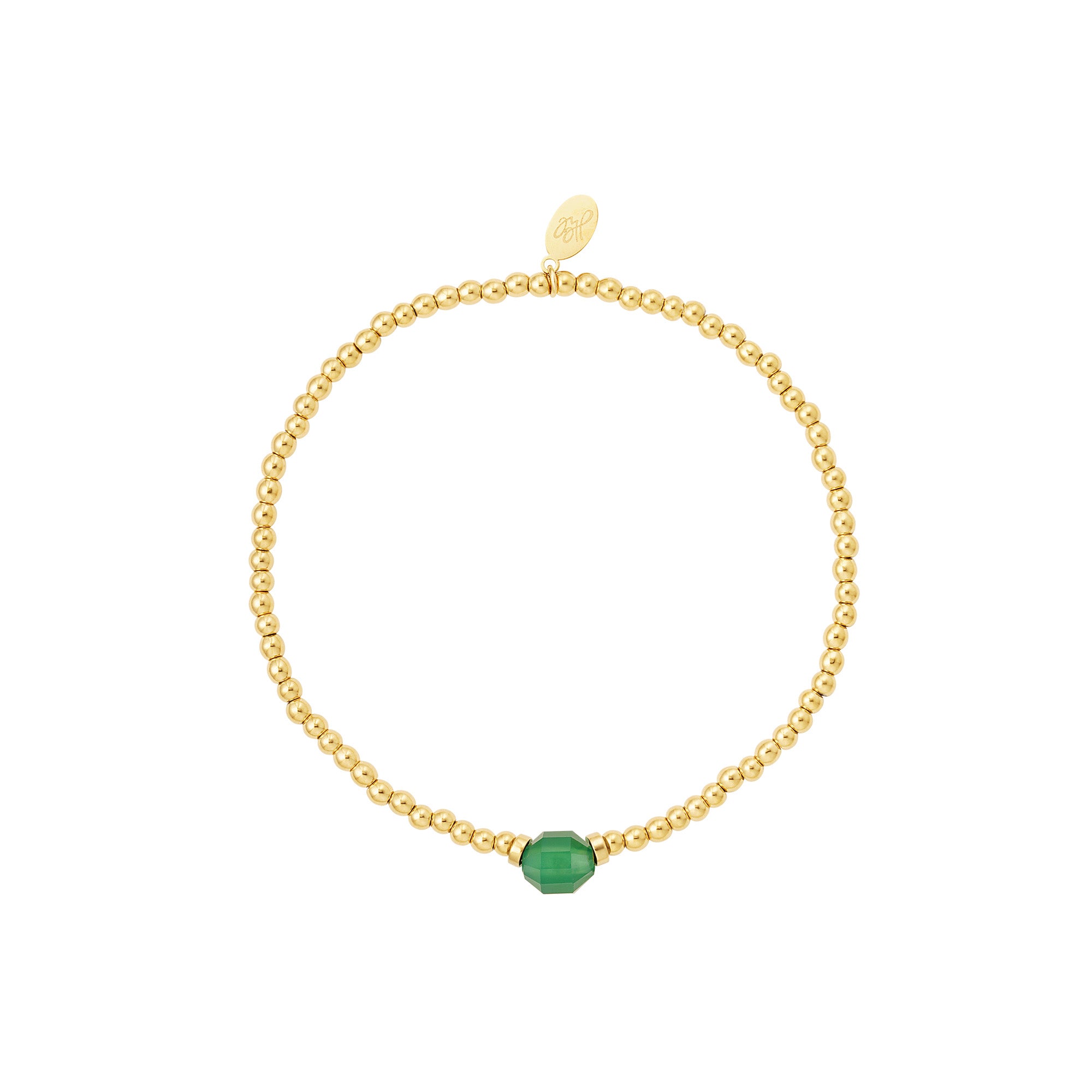 Armband | Kleurrijke steen groen goud
