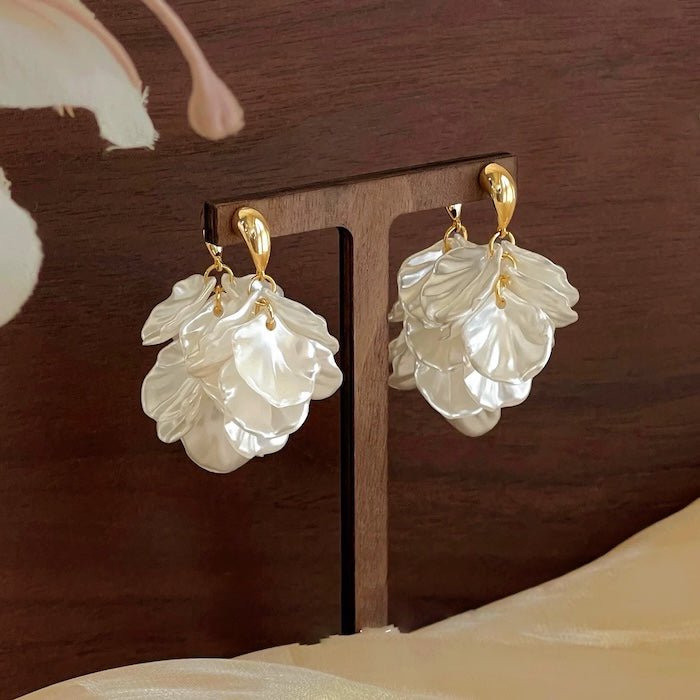 Elegant white mermaid tail earrings