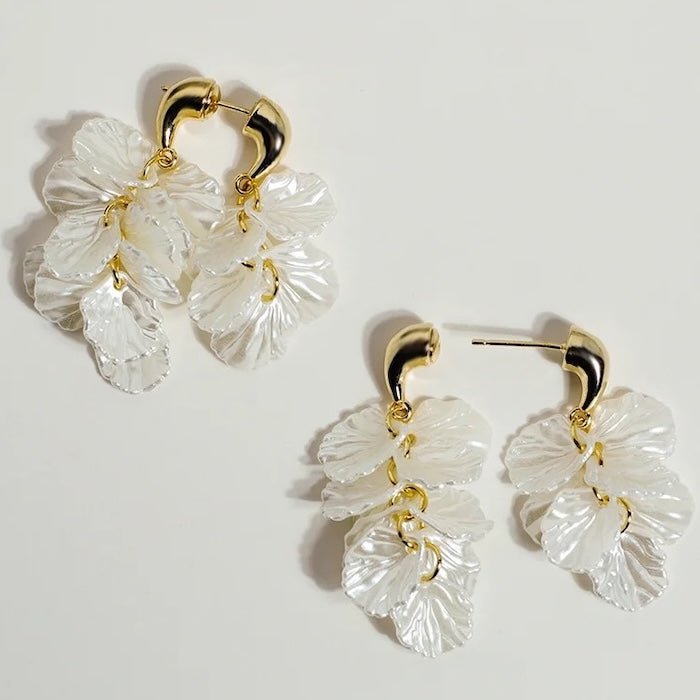 Elegant white mermaid tail earrings