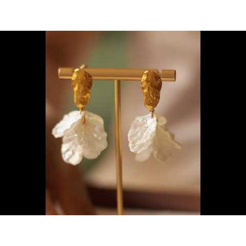 Elegant white mermaid tail earrings