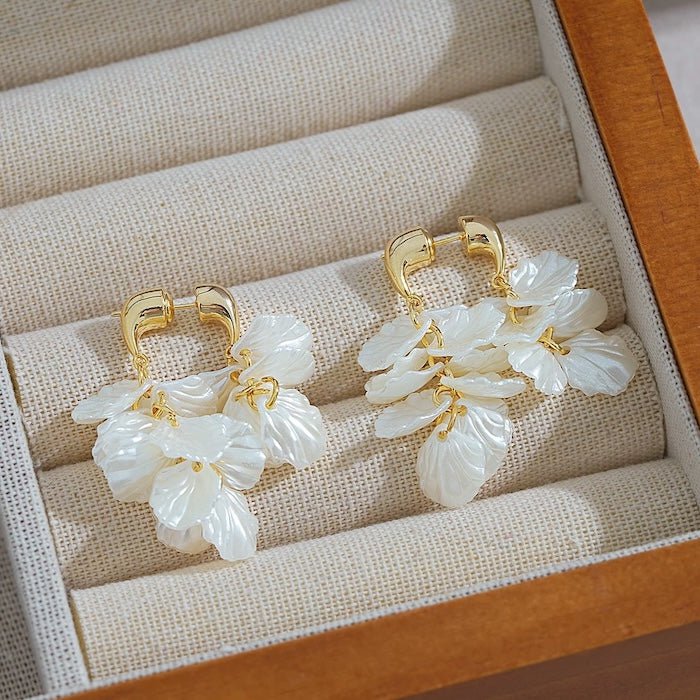 Elegant white mermaid tail earrings