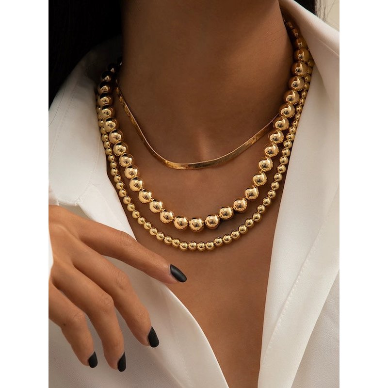 Minimalistische dikke look kralen ketting