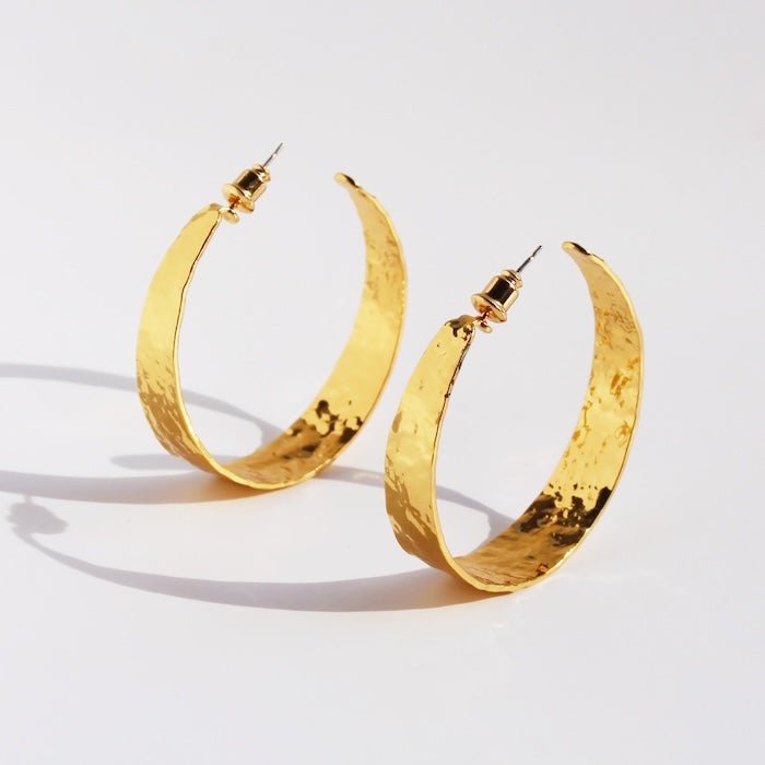 Chique vintage getextureerde hoepel oorbellen