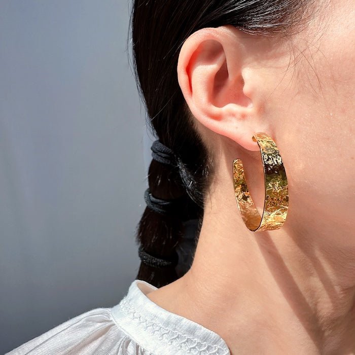 Chique vintage getextureerde hoepel oorbellen