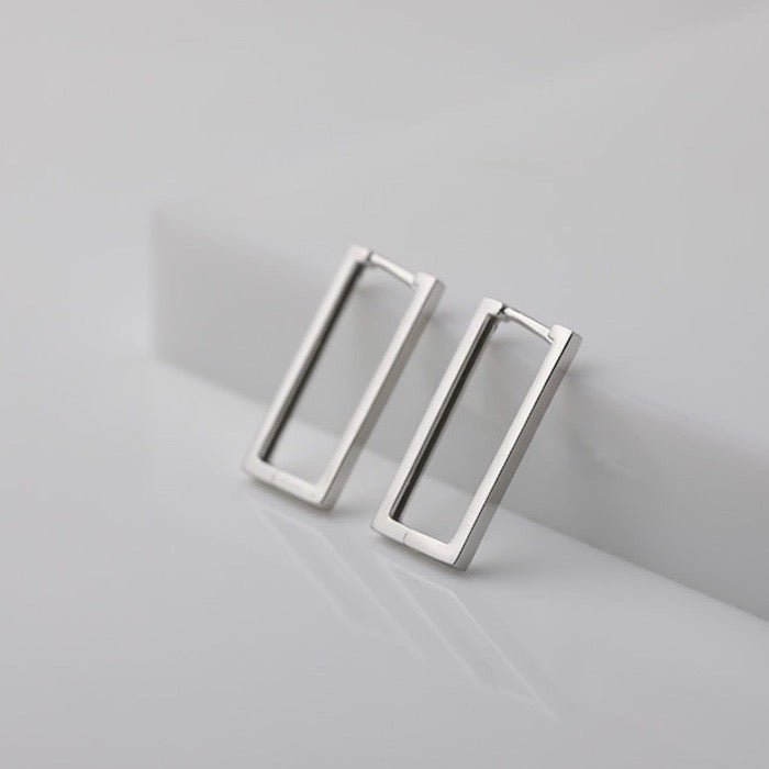 Square minimalist square hoop earrings