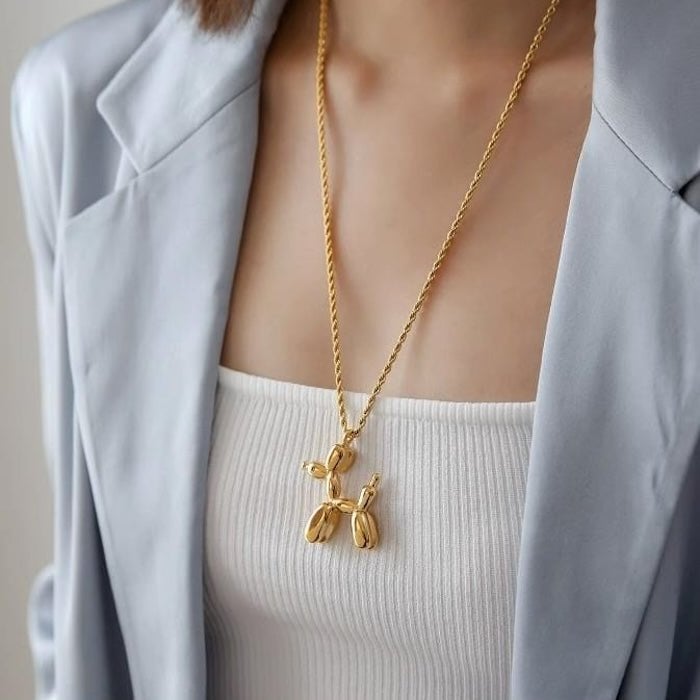 Cute balloon dog pendant necklace