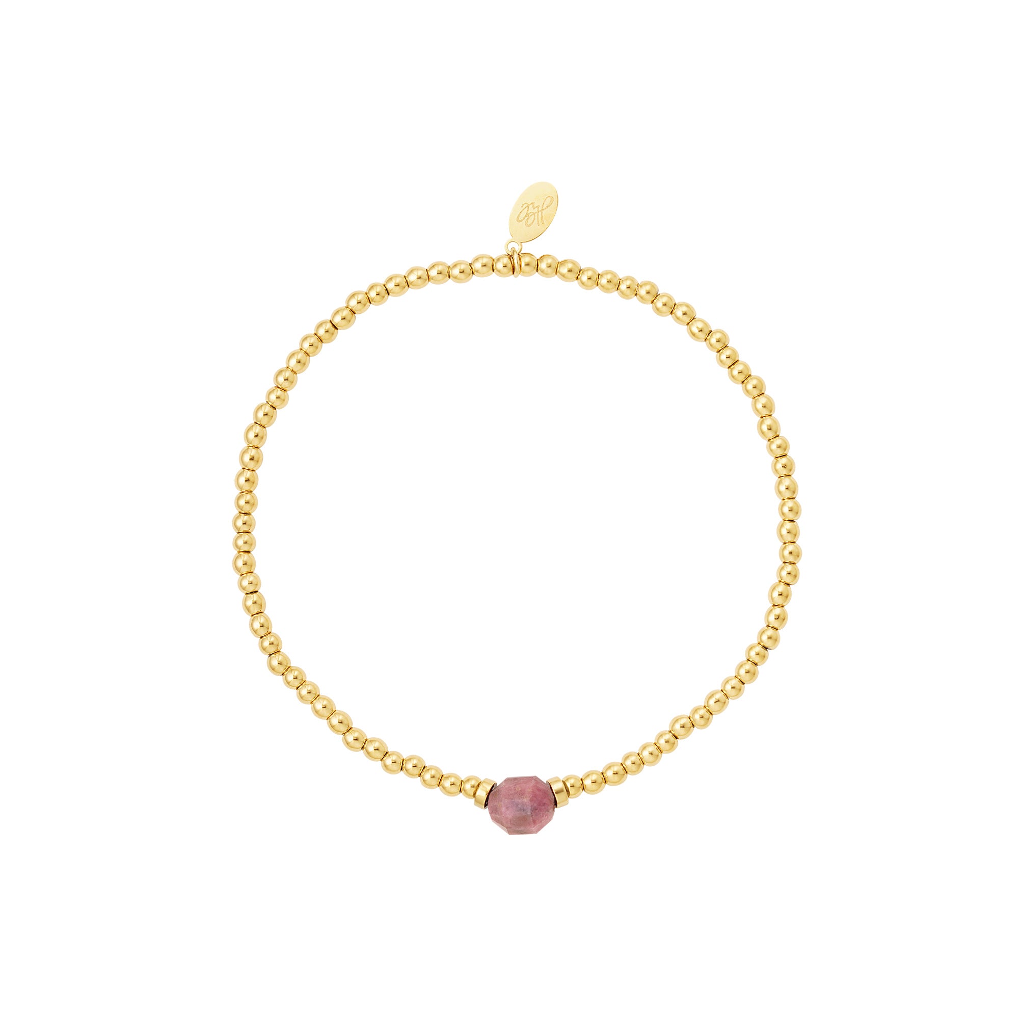 Armband | Kleurrijke steen roze